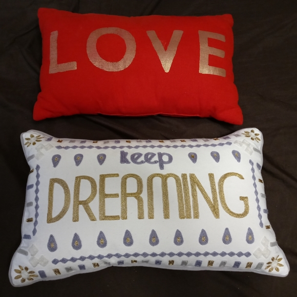 🏫💐TWO HAND SEWN THROW PILLOW🎻💝NICE VINTAGE ⛱️ GIFT SET 🎁 👌 - Picture 3 of 16